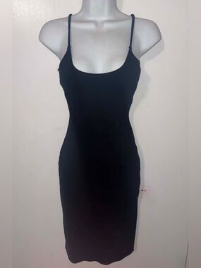 NWOT Classic Black Spaghetti Strap Bodycon Dress